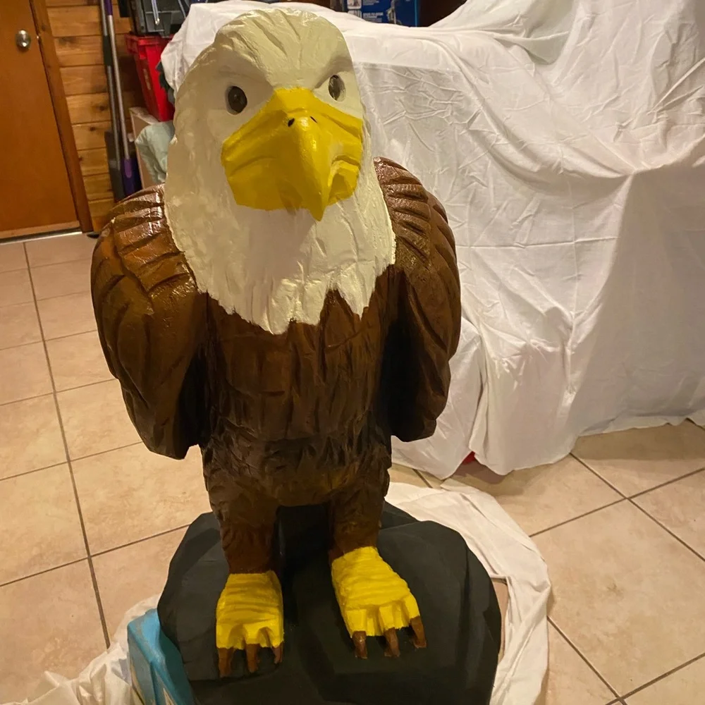 Brown and White Eagle Bird Statue